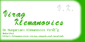 virag klemanovics business card